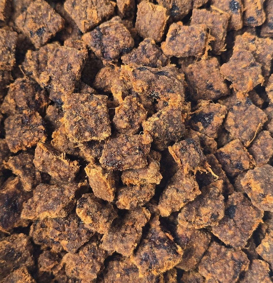 Close up of Nikyu air dried beef squares